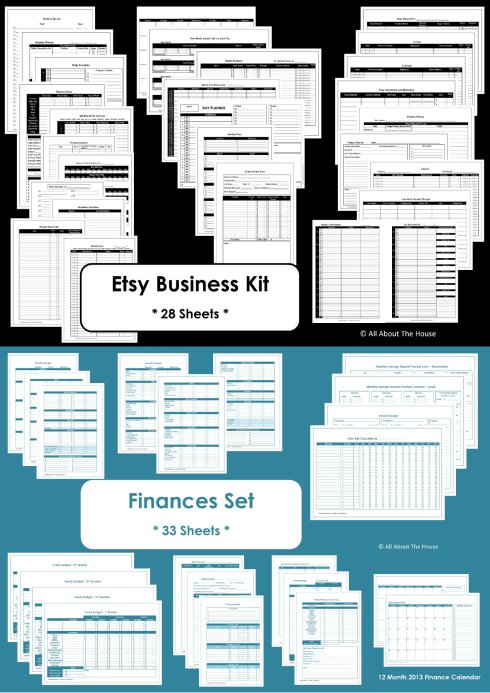 finance and etsy business value pack kit