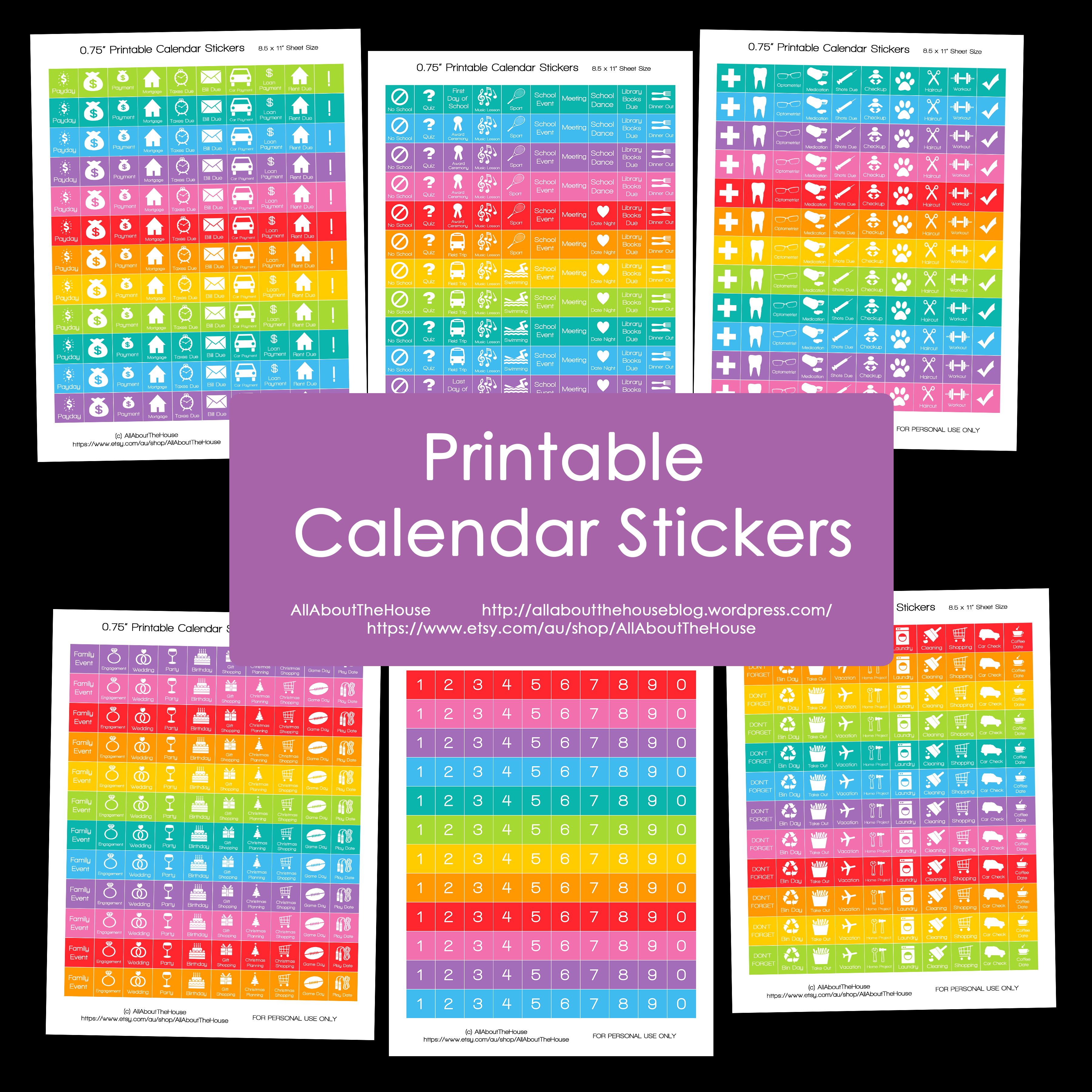 Free Printable Calendar Stickers