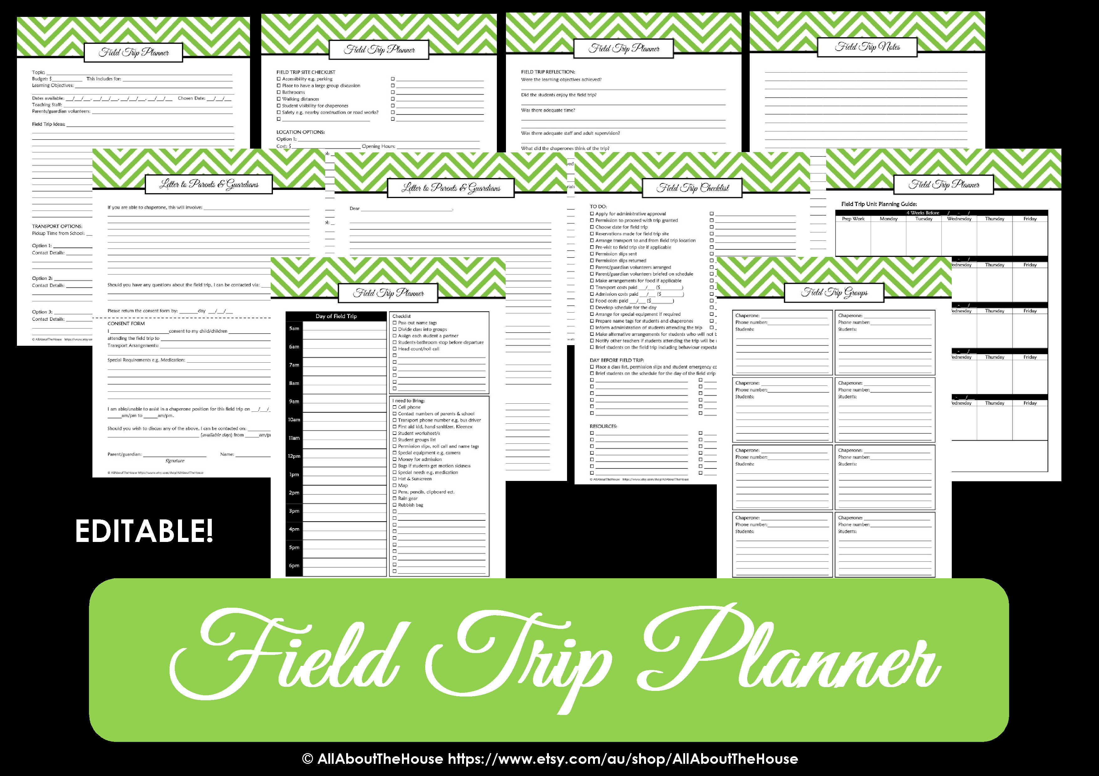 field trip planner - teacher planner
