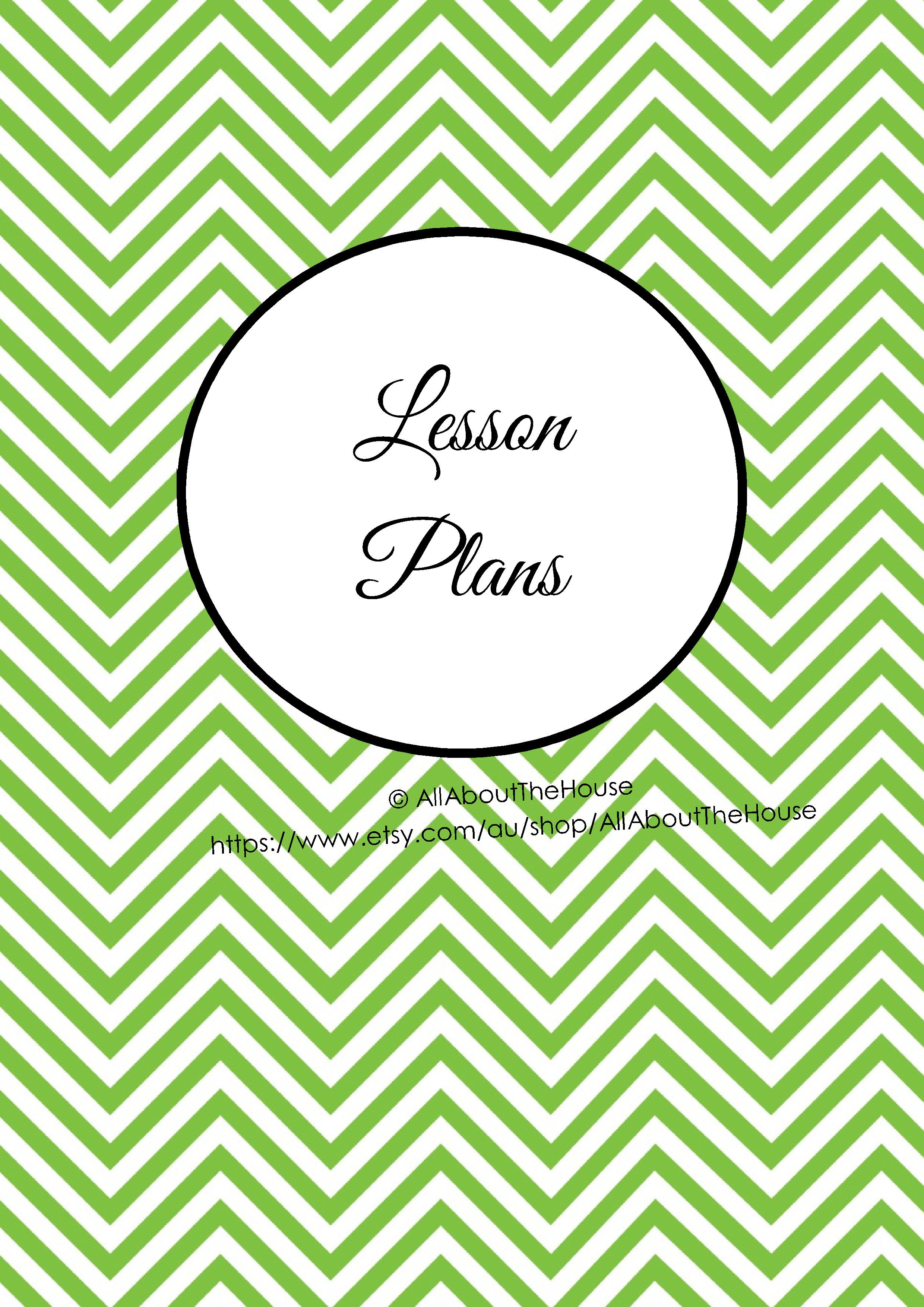 Lesson PLans Cover - Green