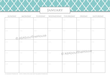 12 Monthly Meal Planners - Quatrefoil, blue, grey