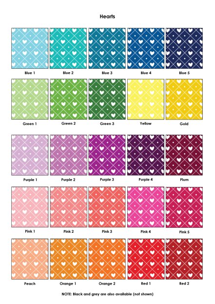Colour Swatches - Hearts