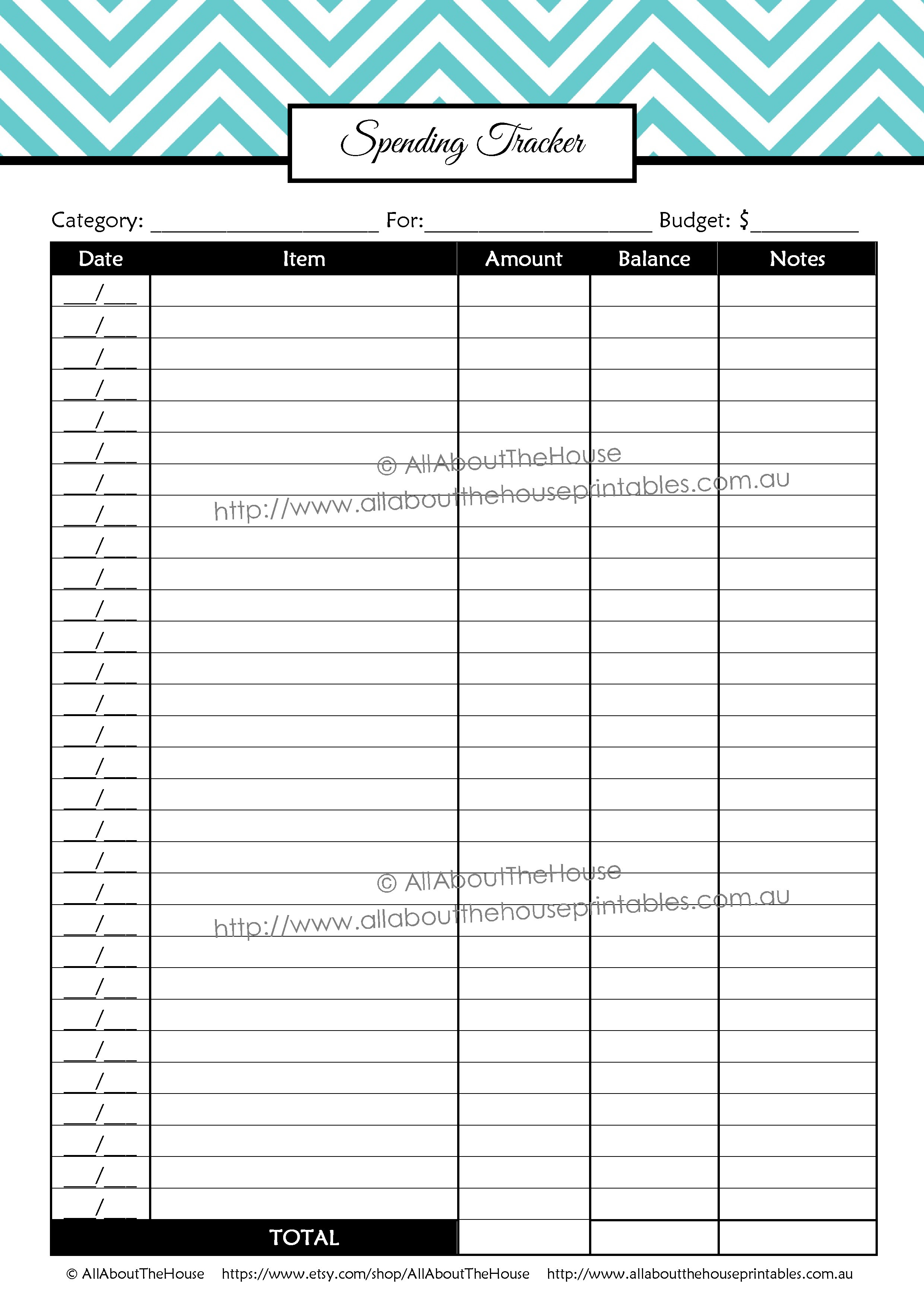 Budget Planner Bill Tracker Printable Planner Page Expense Tracker Printable Planner Finance Planner Digital Download Planner Insert